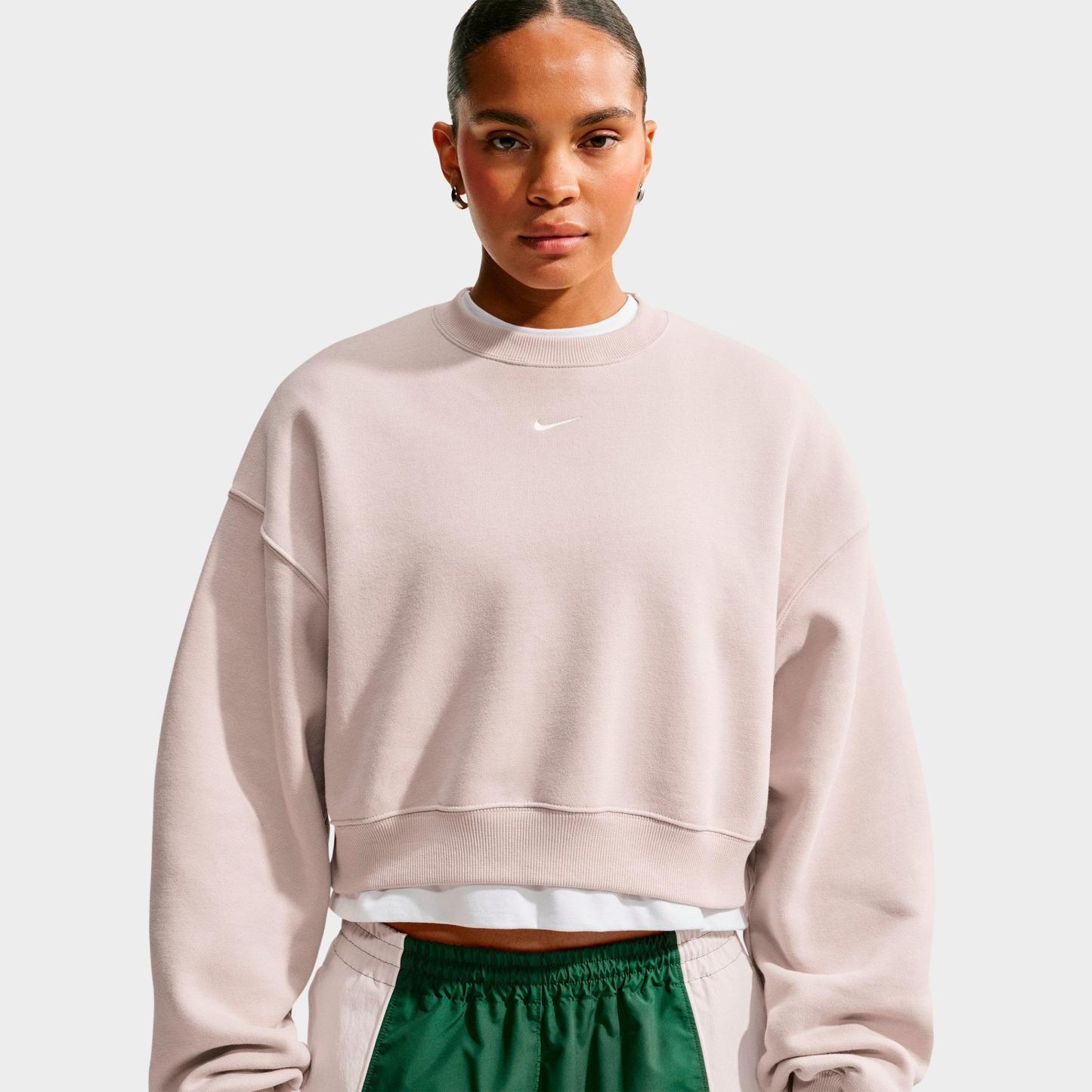 Women's Nithtke Studio Fleece Medium Weight Oversized Cropped Crewneck Sweatshirt - Cream II/Sail