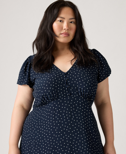 Levi's Women's Lilith V-Neck Midi Dress - Inga Dot Navy Blazer