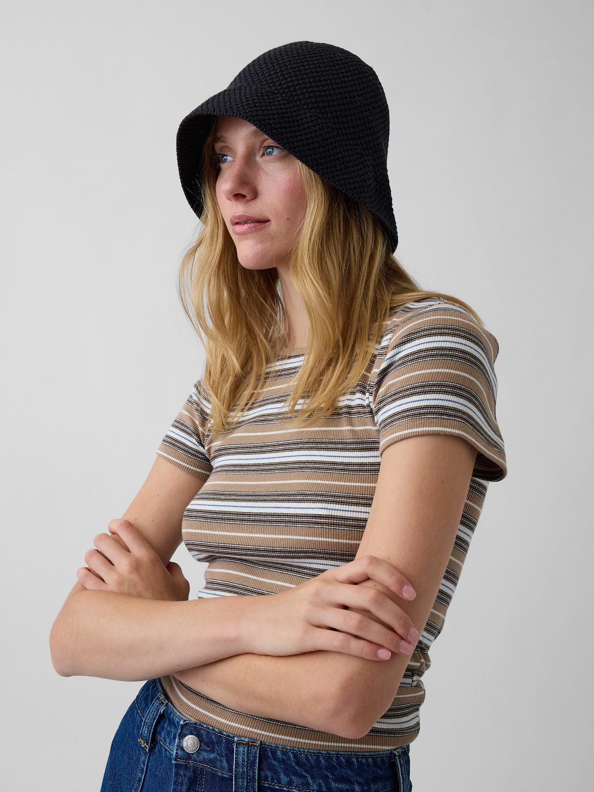 Knit Bucket Hat - Black