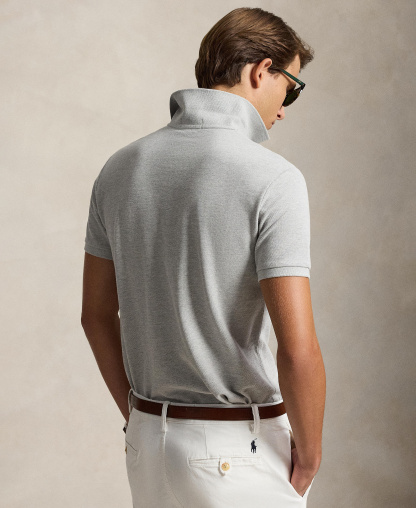 Polo Ralph Lauren Men's Custom Slim-Fit Mesh Polo Shirt - Spring Heather
