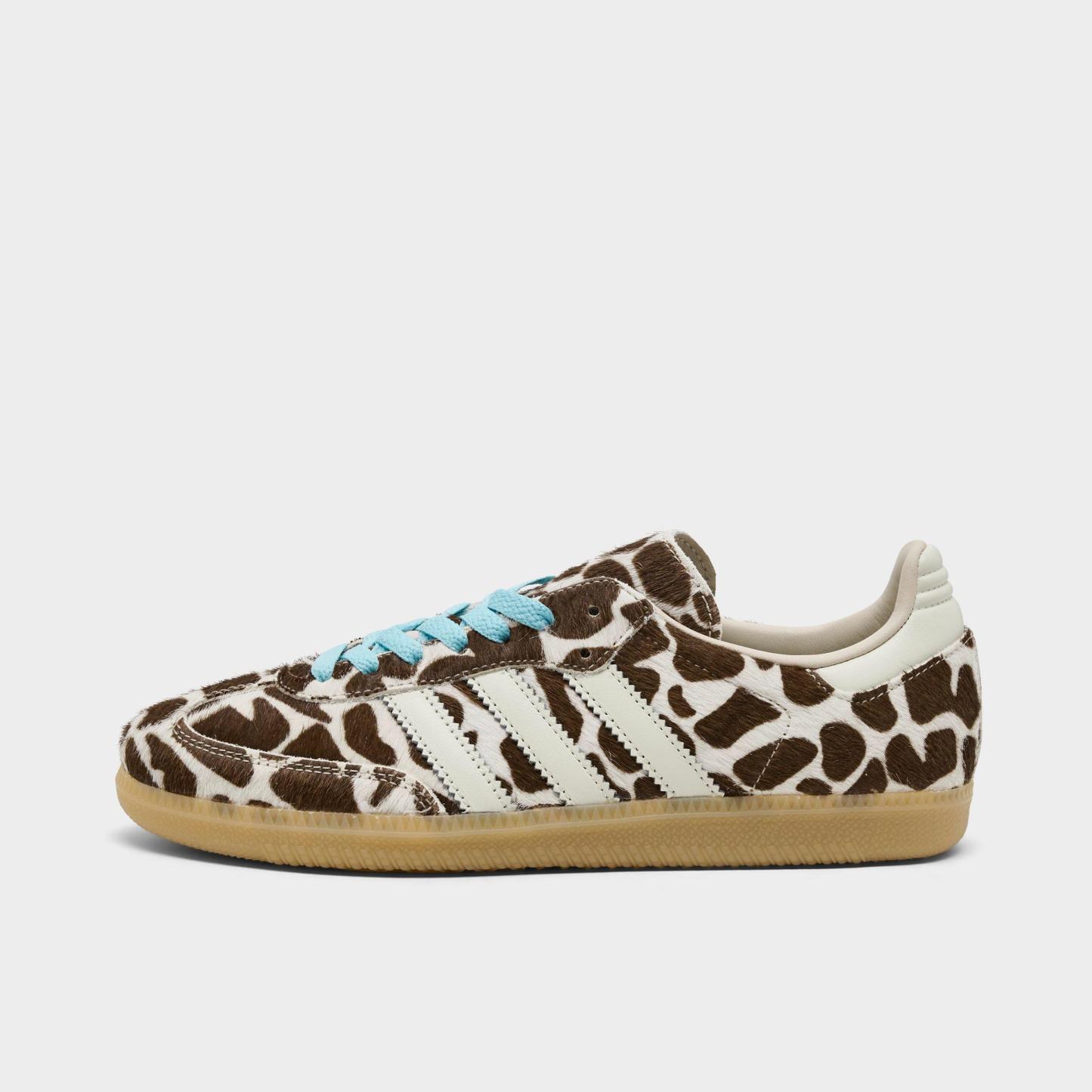 Women's adidas Originals Samba OG Casual Shoes - Part 5 - Crystal Linen/Ivory/Gum - Left shoe facing left. Outside of the shoe.