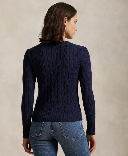 Polo Ralph Lauren Women's Cable-Knit Cotton Crewneck Sweater - Hunter Navy