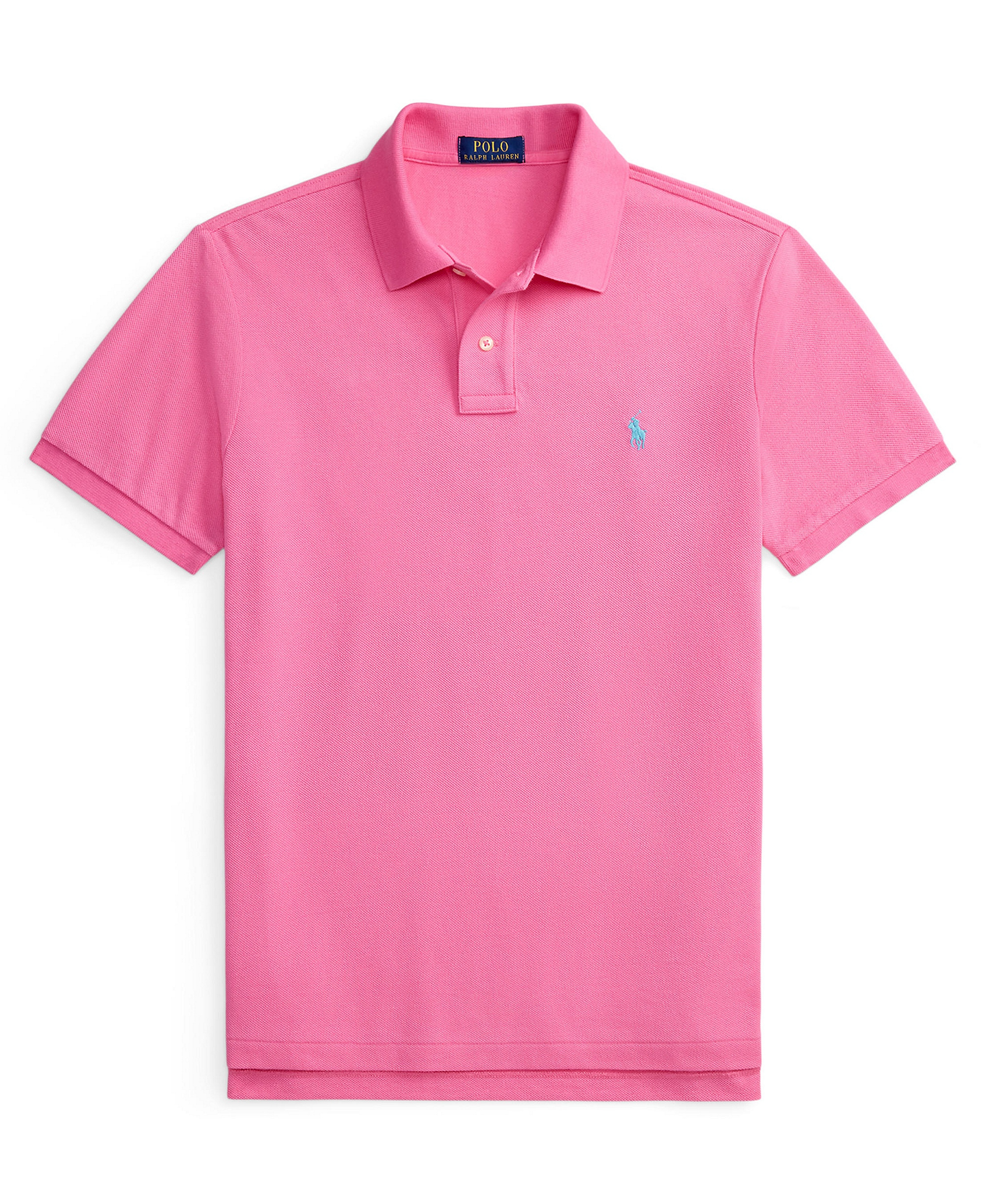 Polo Ralph Lauren Men's Cotton Custom Slim Fit Mesh Polo Shirt - Baja Pink