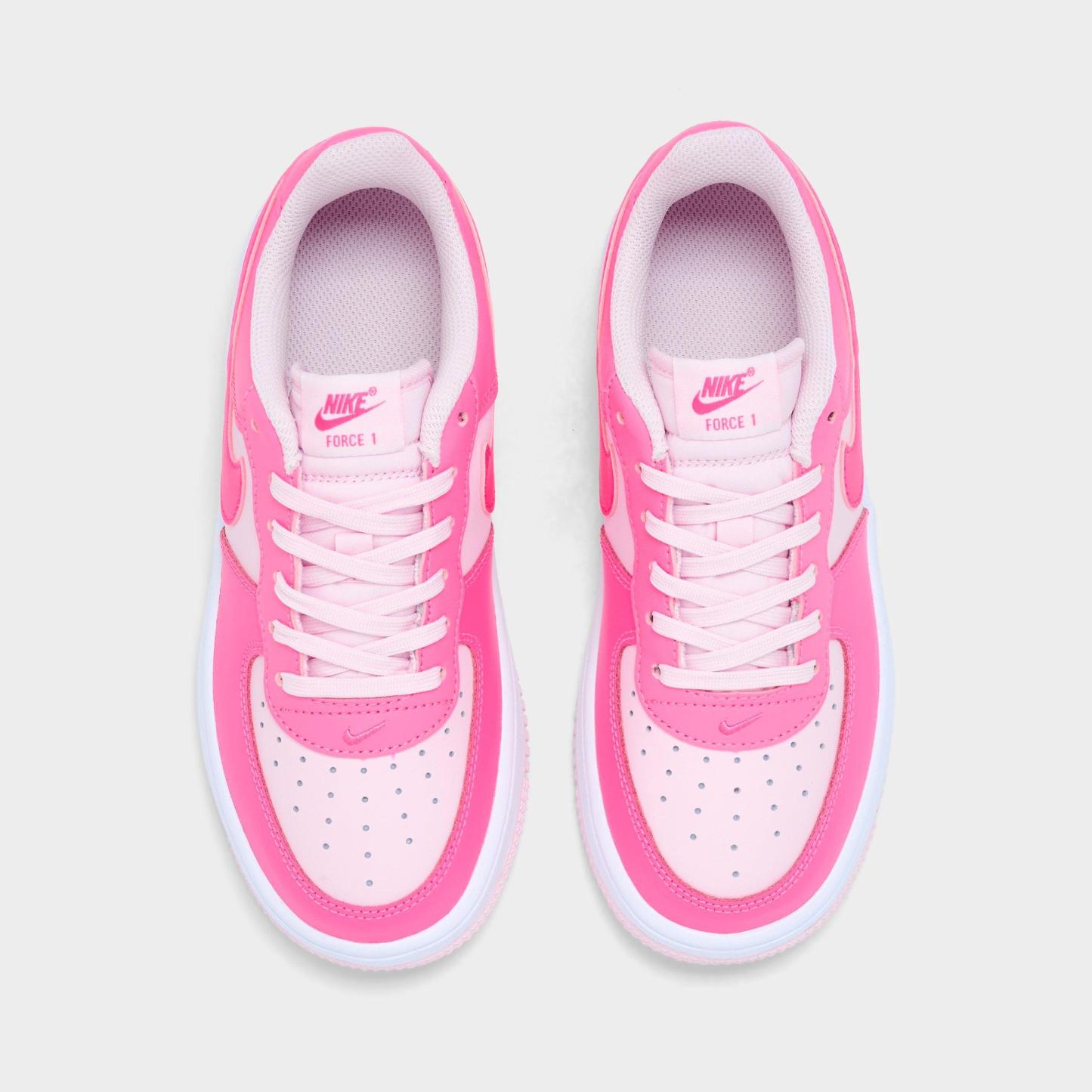 Little Kids' Nithtke Force 1 Low Casual Shoes - Pinksicle/Pink Foam/White/Hyper Pink - Top view