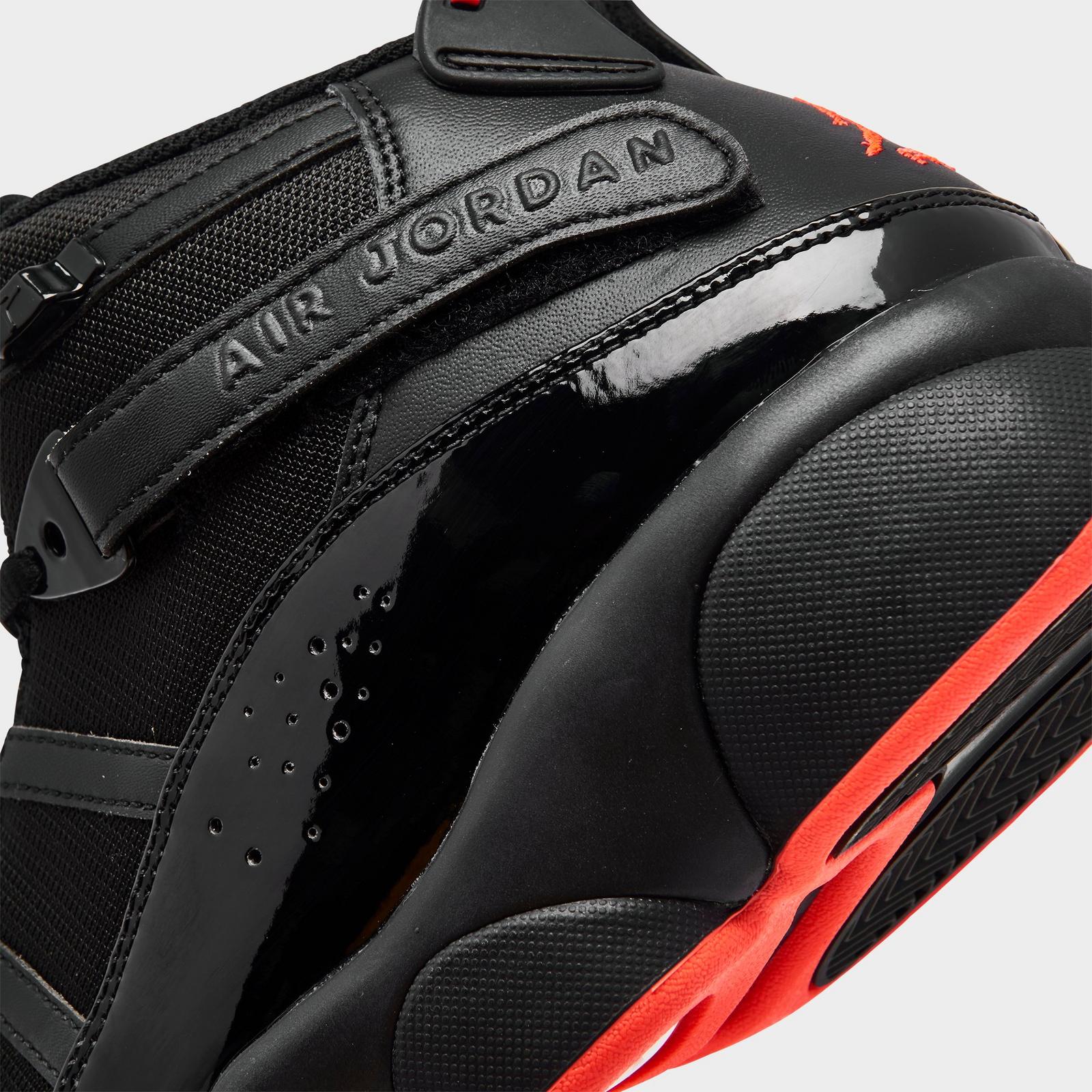 Men's Air Jordan 6 Rings Basketball Shoes - Black/Black/Infrared 23 - Left shoe facing left. Outside of the shoe. - view 3