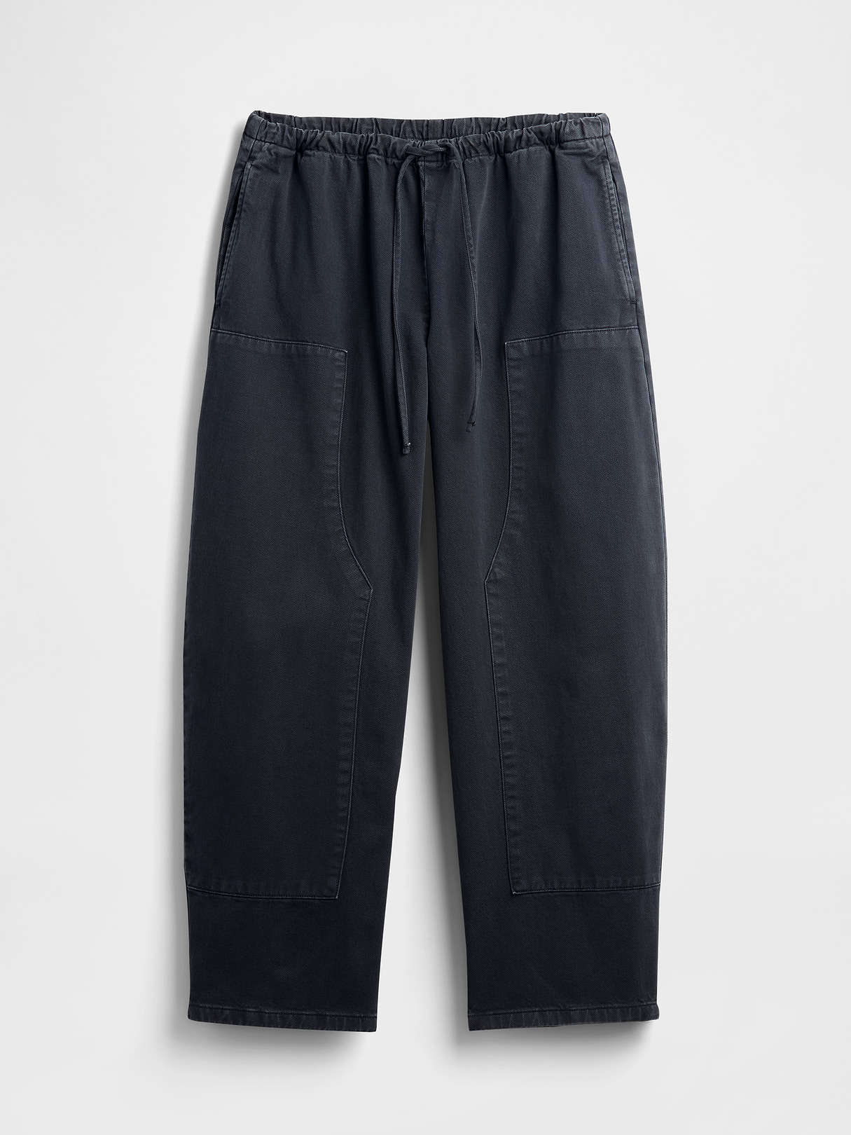 Easy Double-Knee Barrel Pants - Black