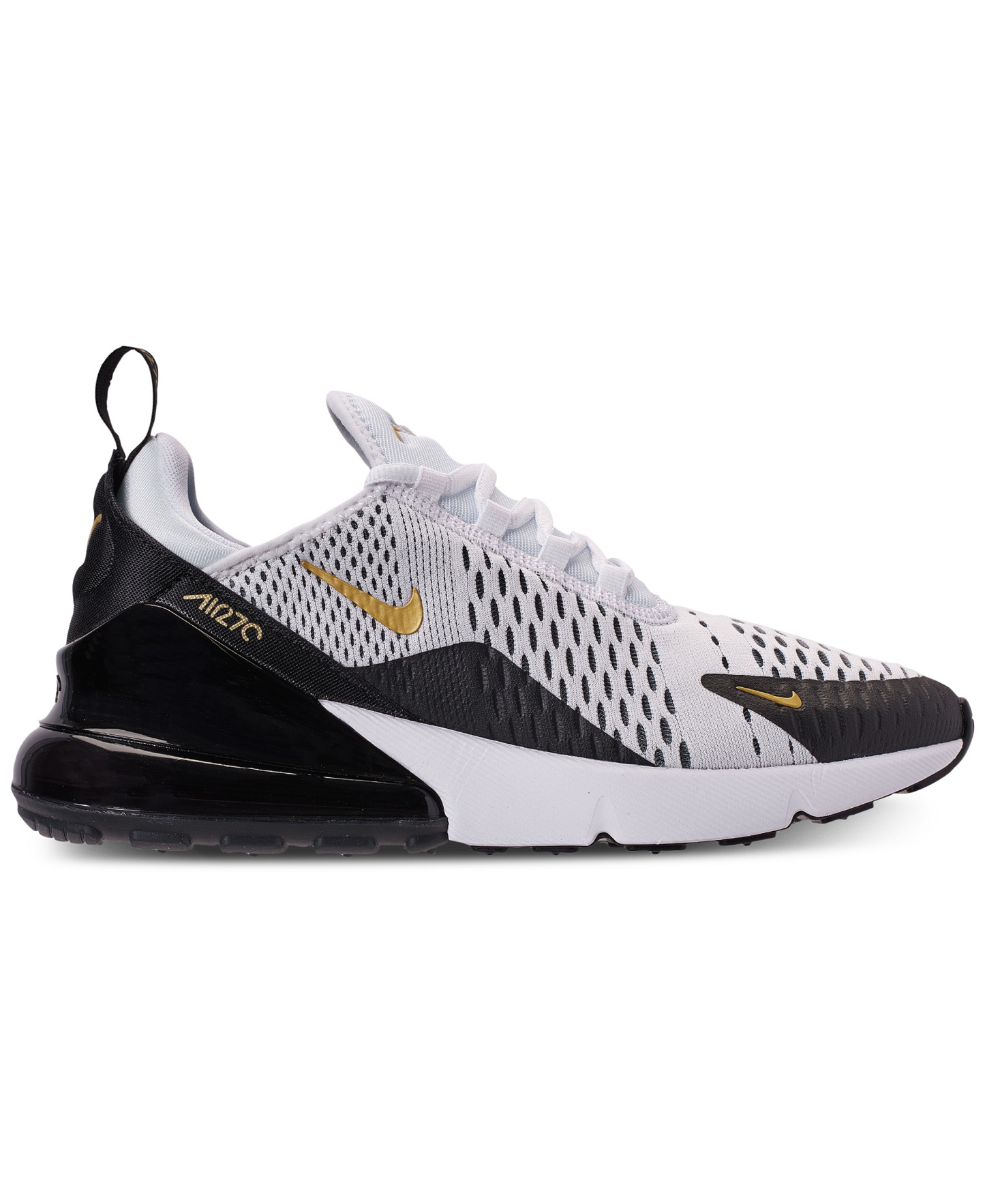 Nike Men's Air Max 270 Casual Sneakers from Finish Line - White, Metallic Gold, Black