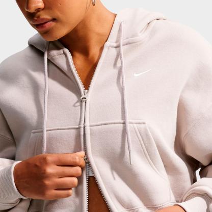 Women's Nithtke Studio Fleece Medium-Weight Oversized Cropped Full-Zip Hoodie - Cream II/Sail