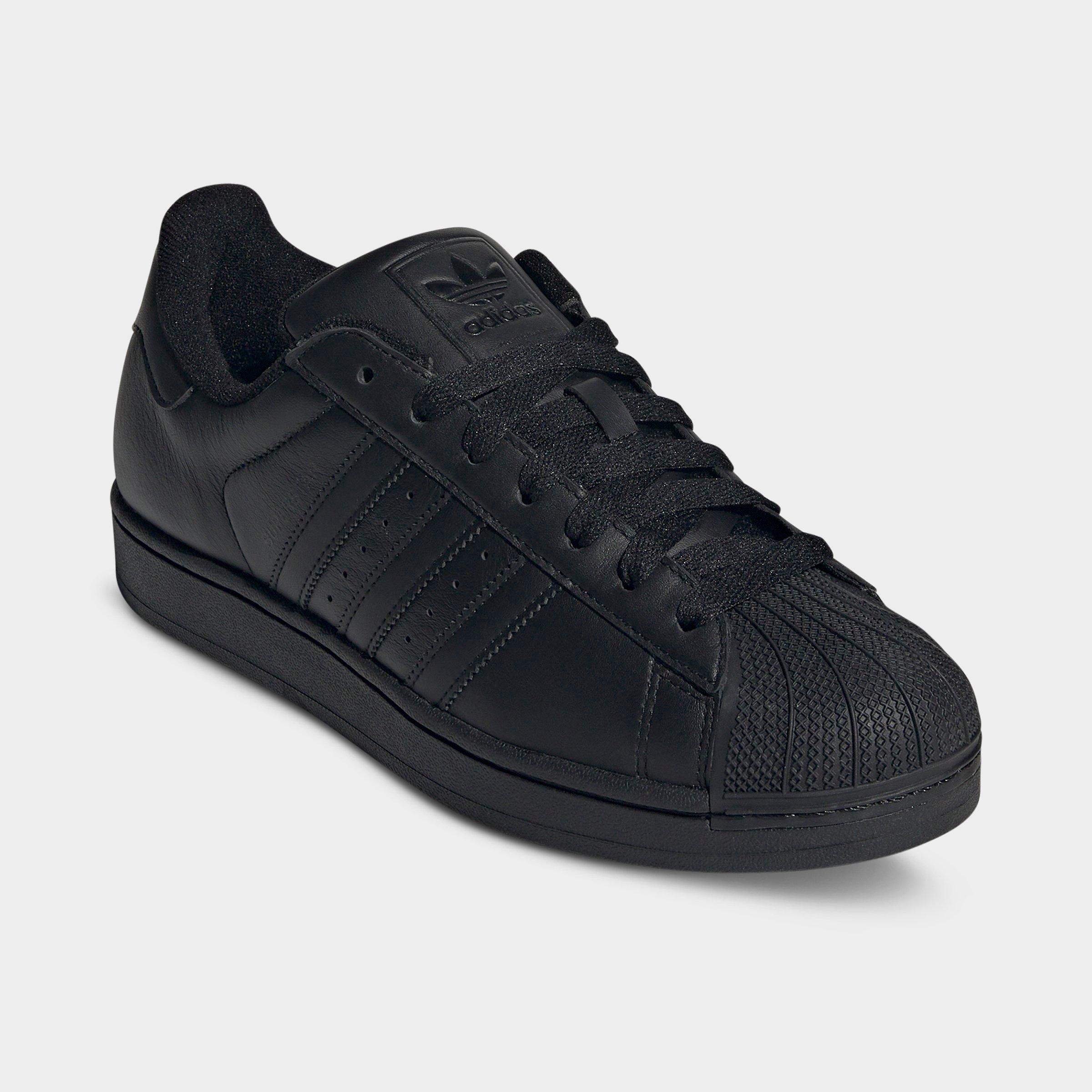 Men's adidas Originals Superstar II Casual Shoes - Part 1 - Black/Black/Black - Both shoes facing left