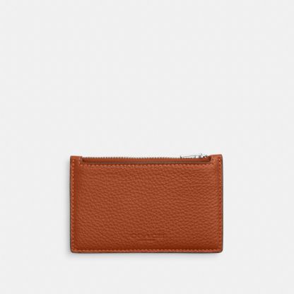 Zip Card Case - Silver/Amber Brown