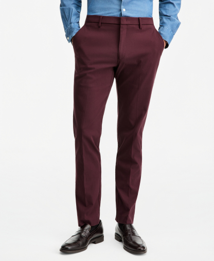 Tommy Hilfiger Men's Modern-Fit Stretch Dress Fall Pants - Burgundy