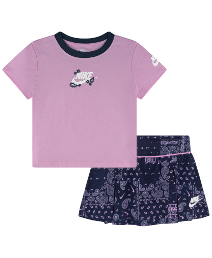Nike Girls' 4-6X Retro Remix Short-Sleeve Top and Shorts, 2-Piece Set - Pink