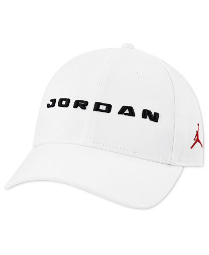 Jordan Boys' 8-20 Structured Strap Back Cap - White