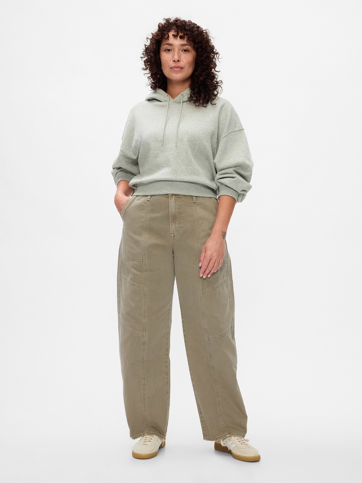 High Rise Barrel Jeans - Flannel taupe beige