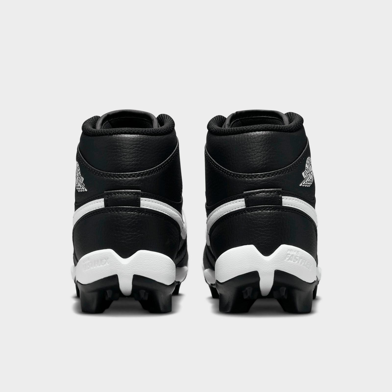 Big Kids' Air Jordan Retro 1 Mid Cleats - Black/White - view 4