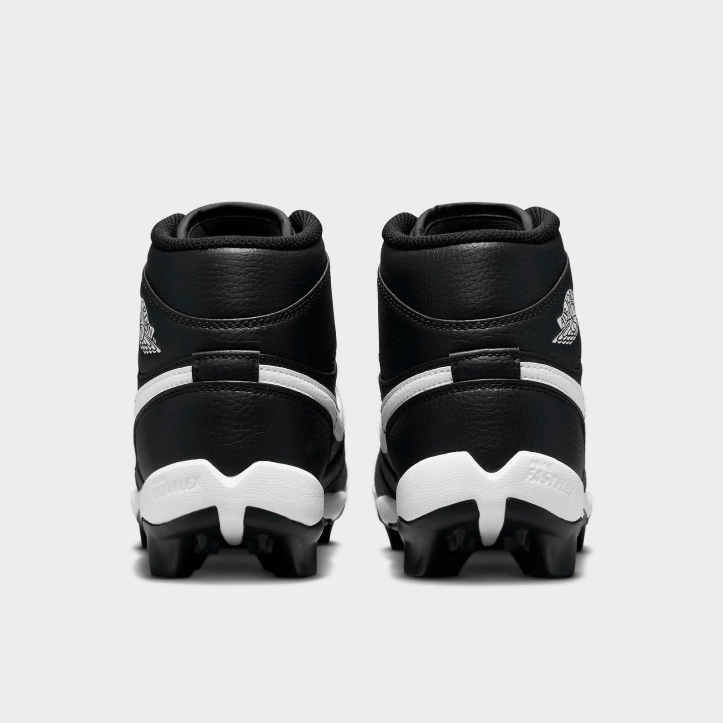 Big Kids' Air Jordan Retro 1 Mid Cleats - Black/White - view 4