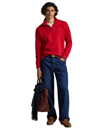 Polo Ralph Lauren Men's Estate-Rib Cotton Quarter-Zip Sweater - RL 2000 Red