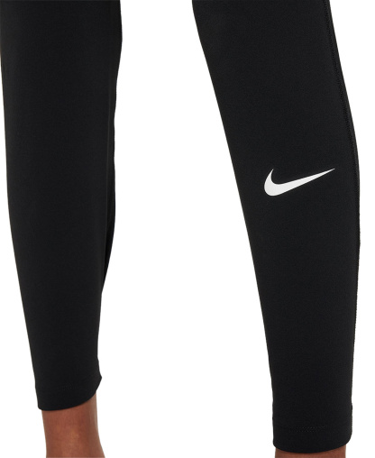 Nike Big Boys Pro Dri-FIT Stretch Performance Leggings - Black/black/white