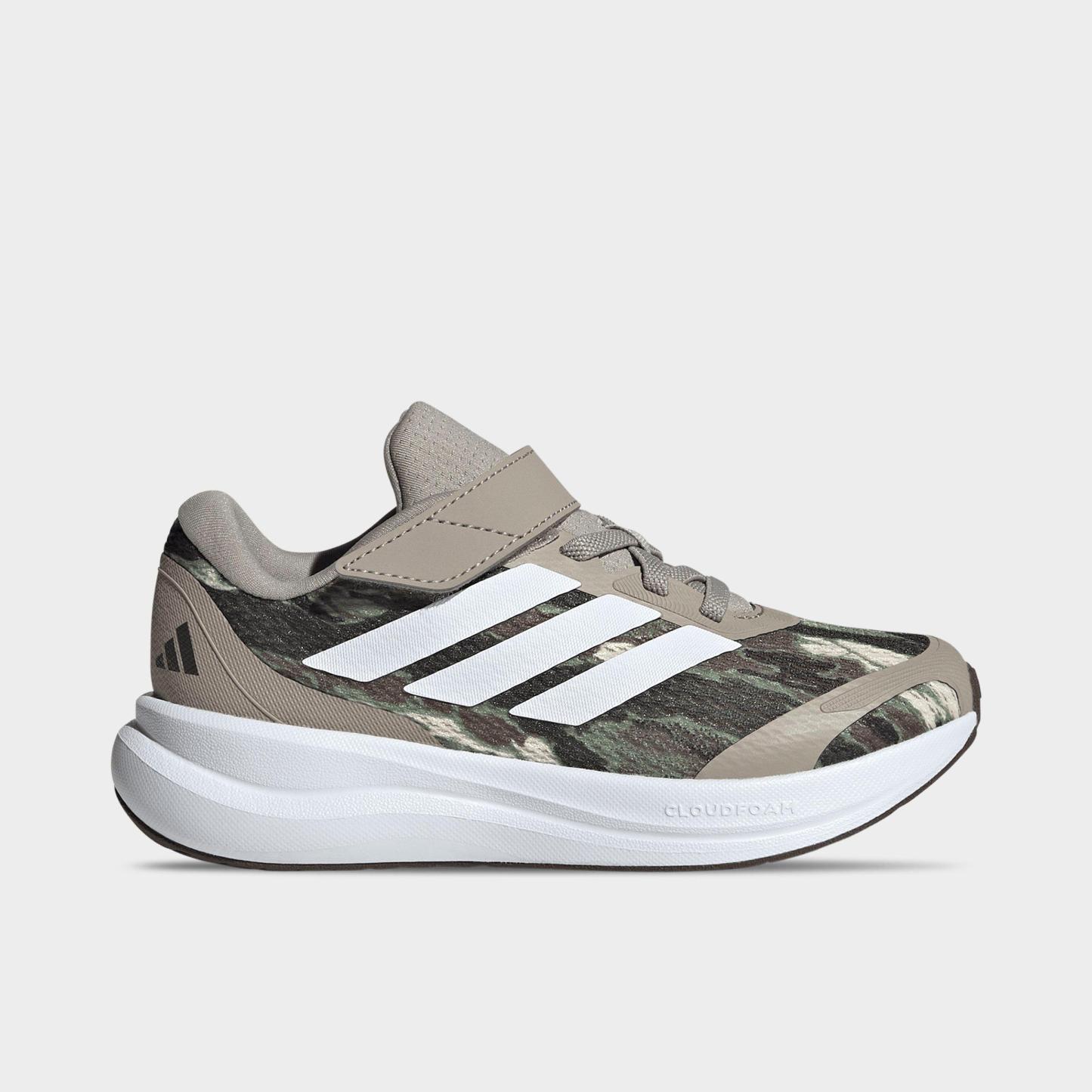 Little Kids' adidas Runfalcon 6 Hook-And-Loop Stretch Lace Casual Shoes - Light Brown/Cloud White/Dark Brown - Left shoe facing left. Outside of the shoe.