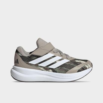 Little Kids' adidas Runfalcon 6 Hook-And-Loop Stretch Lace Casual Shoes - Light Brown/Cloud White/Dark Brown - Left shoe facing left. Outside of the shoe.