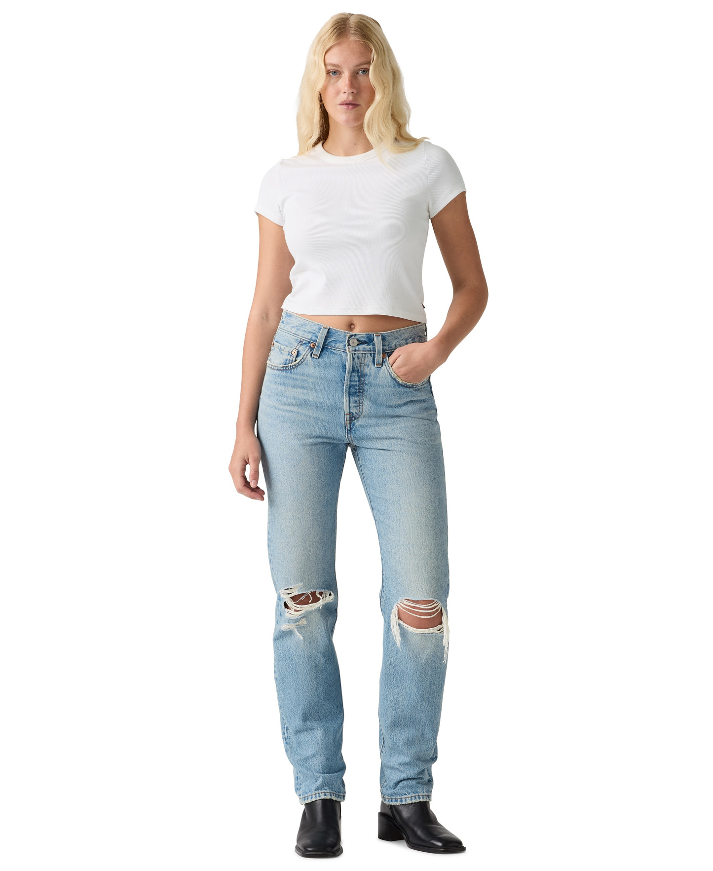 Levi's Women's 501 Original-Fit Straight-Leg Jeans - Never Down