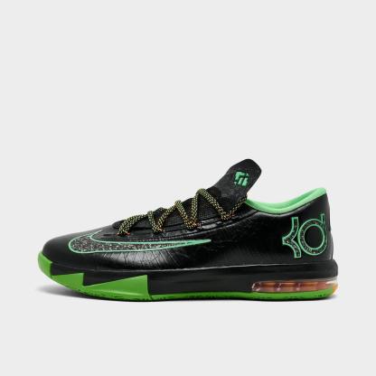 Big Kids' Nike KD 6 Basketball Shoes - Black/Multi-Color/Light Lucid Green