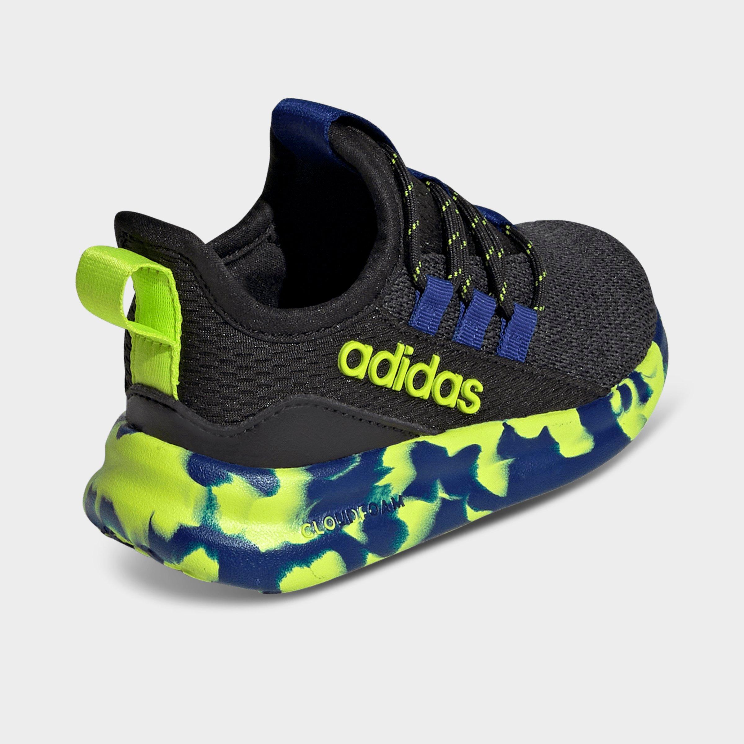 Kids' Toddler adidas Lite Racer Adapt 8.0 Stretch Lace Casual Shoes - Core Black/Solar Slime/Mystery Ink - Back view