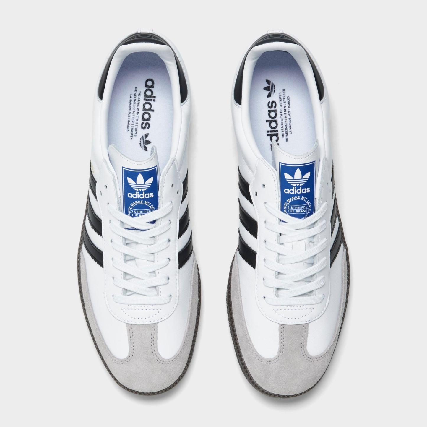 Men's adidas Originals Samba OG Casual Shoes - Part 1 - White/Black/Clear Granite - Top view