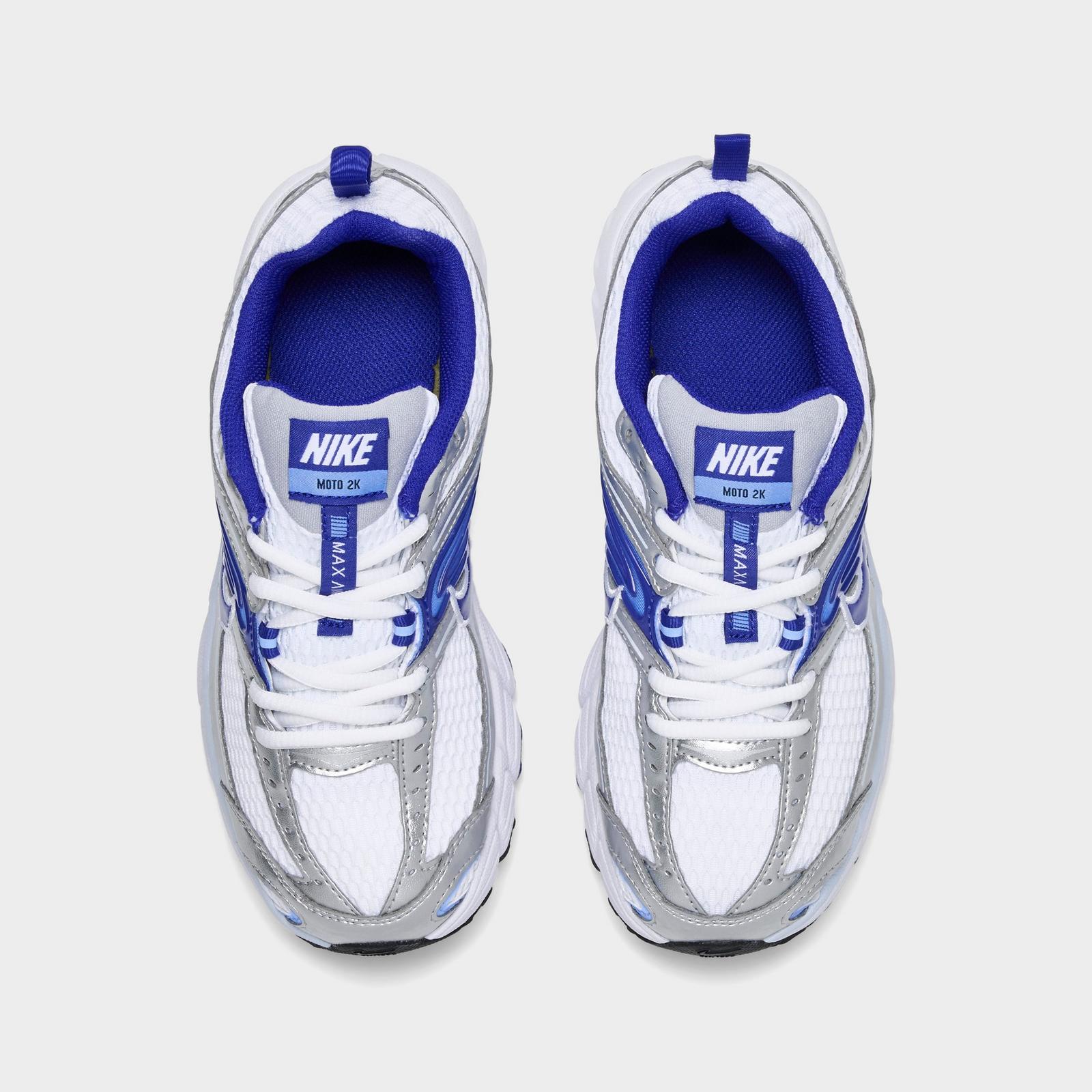 Big Kids' Nike Air Max Moto 2K Casual Shoes - White/Wolf Grey/Royal Pulse/Concord