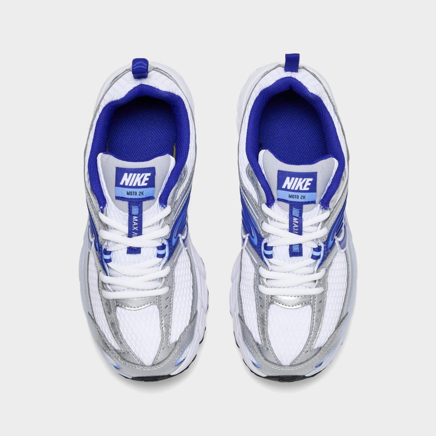 Big Kids' Nike Air Max Moto 2K Casual Shoes - White/Wolf Grey/Royal Pulse/Concord