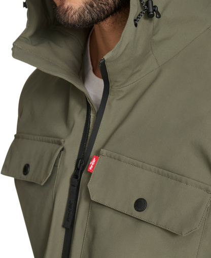 Levi's Men's Hooded Rain Jacket - Sage Green