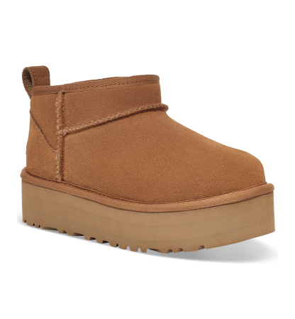 UGG® Kids Classic Ultra Mini Platform Booties - Chestnut