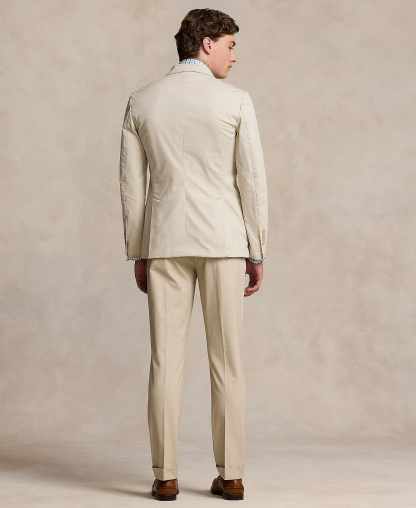 Polo Ralph Lauren Men's Chino Suit Jacket, Dress Shirt, Trousers, Belt, Silk Tie & Penny Loafers - Brown