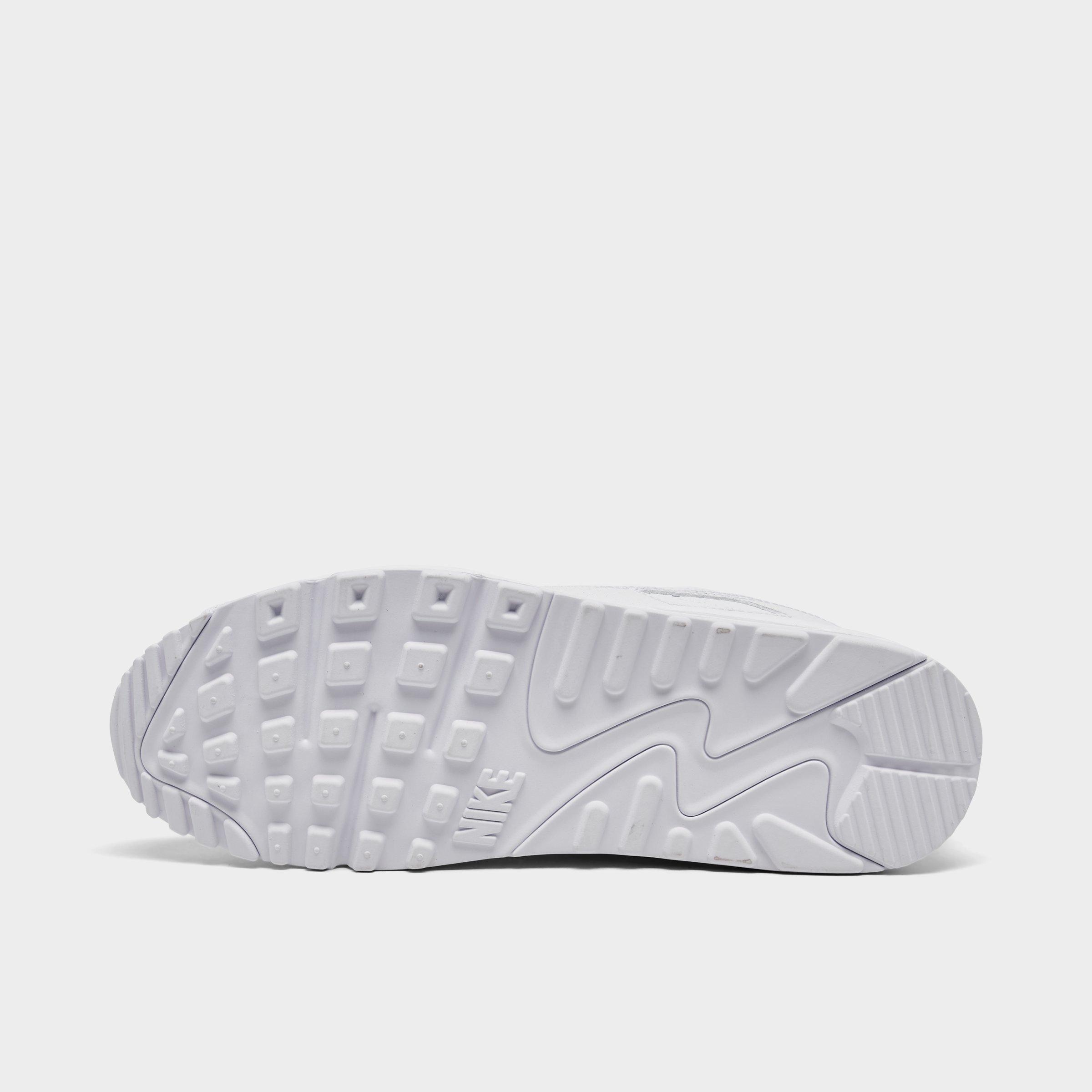 Men's Nithtke Air Max 90 Leather Casual Shoes - White/White - Bottom view