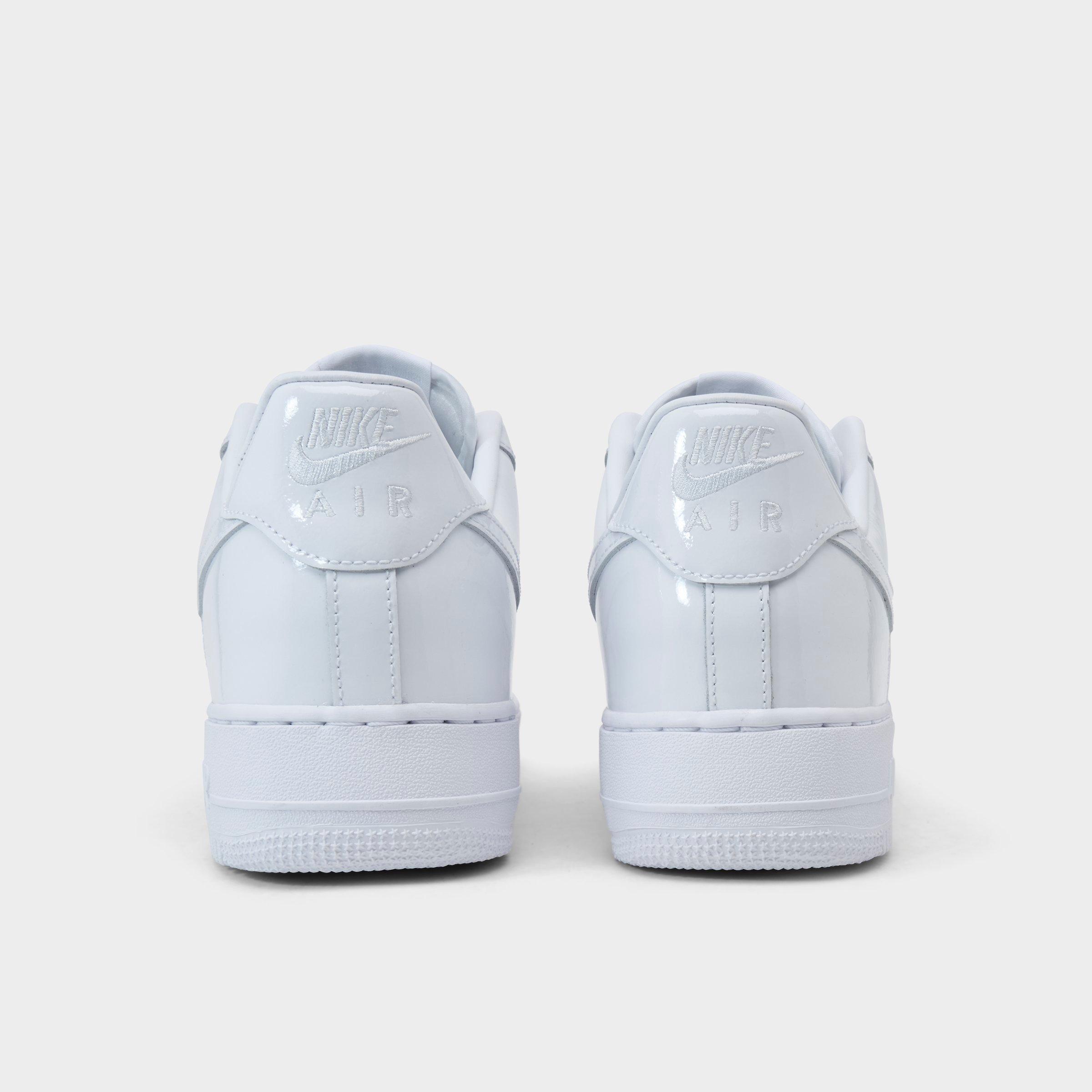 Men's Nithtke Air Force 1 '07 Patent Leather Casual Shoes - White/White - Back view