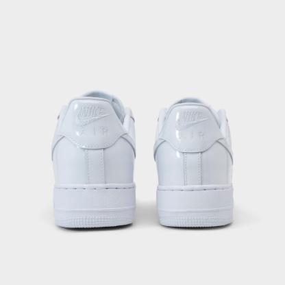 Men's Nithtke Air Force 1 '07 Patent Leather Casual Shoes - White/White - Back view