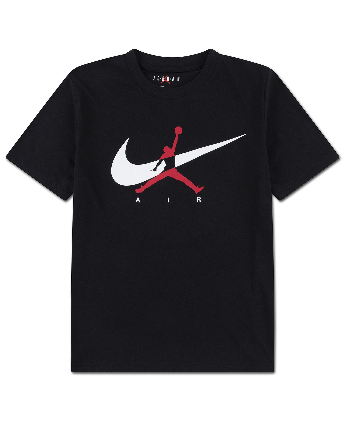 Jordan Boys' 8-20 Jumpman Swoosh Logo Crewneck T-Shirt - Black