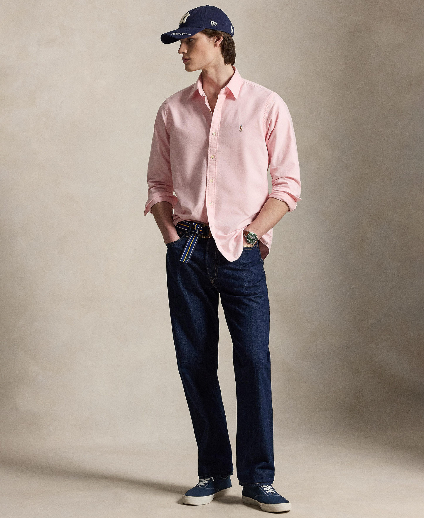 Polo Ralph Lauren Men's Classic-Fit Plaid Brushed Oxford Shirt - Pink