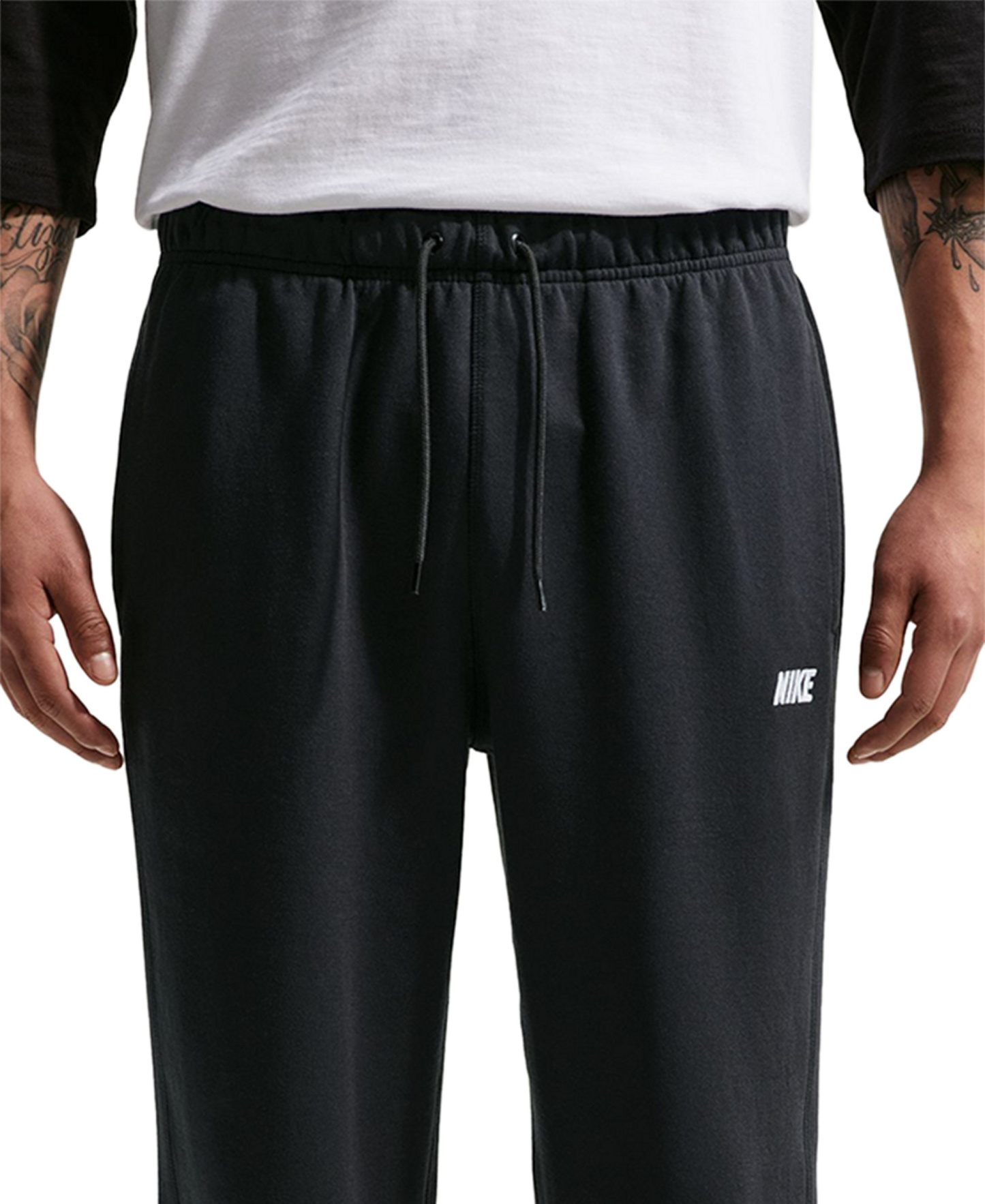Nike Sportswear Club Men's Varsity Open-Hem Pants - Black/White