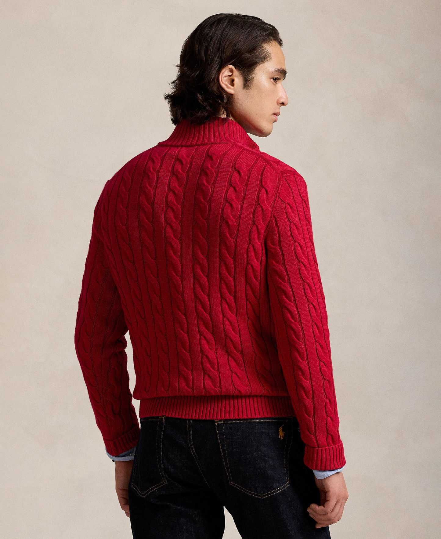 Polo Ralph Lauren Men's Cable-Knit Cotton Sweater - Park Avenue Red