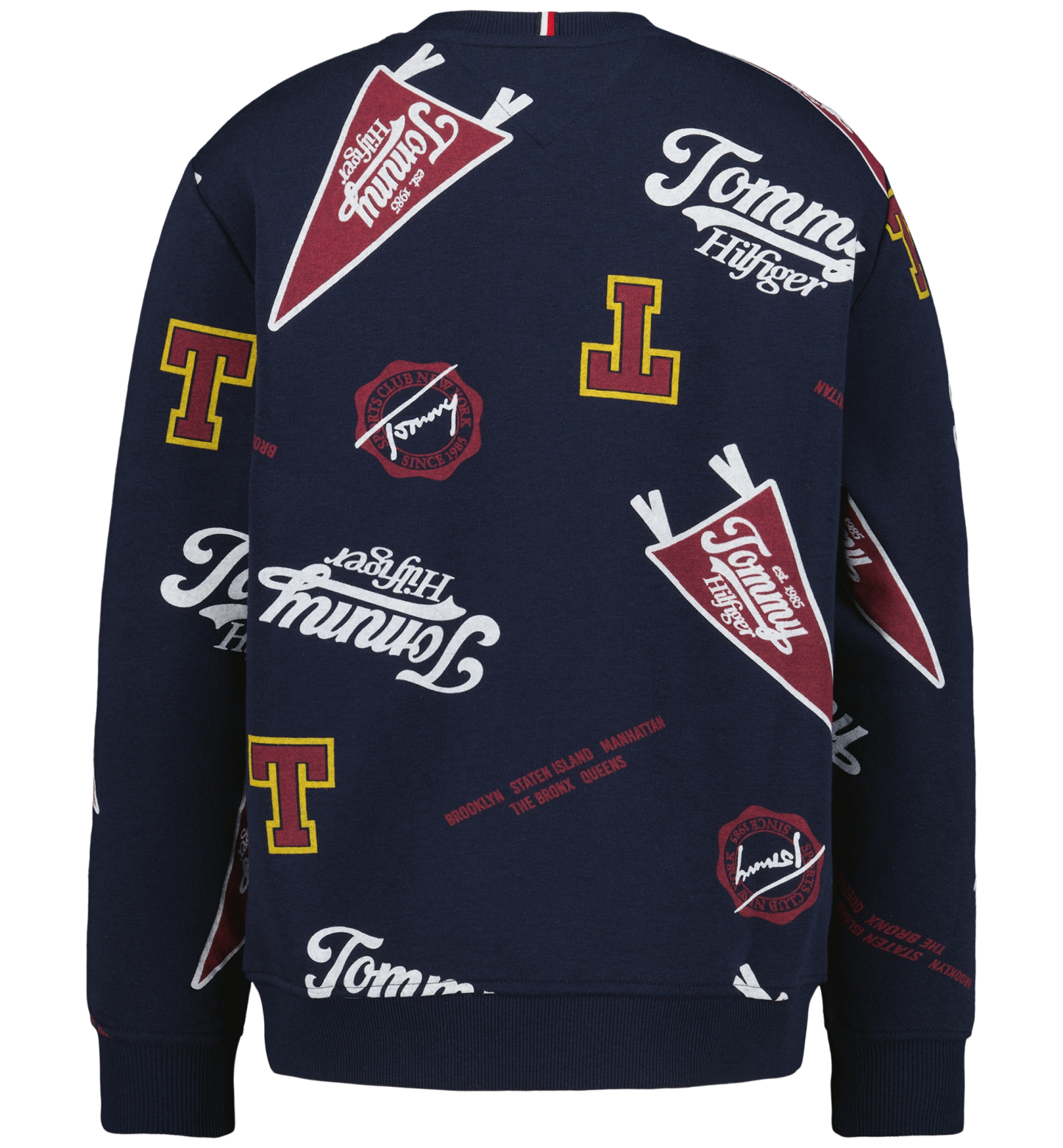 Tommy Hilfiger Boys' 8-20 Collegiate Allover Print Crew Relaxed-Fit Sweatshirt - Navy Blazer