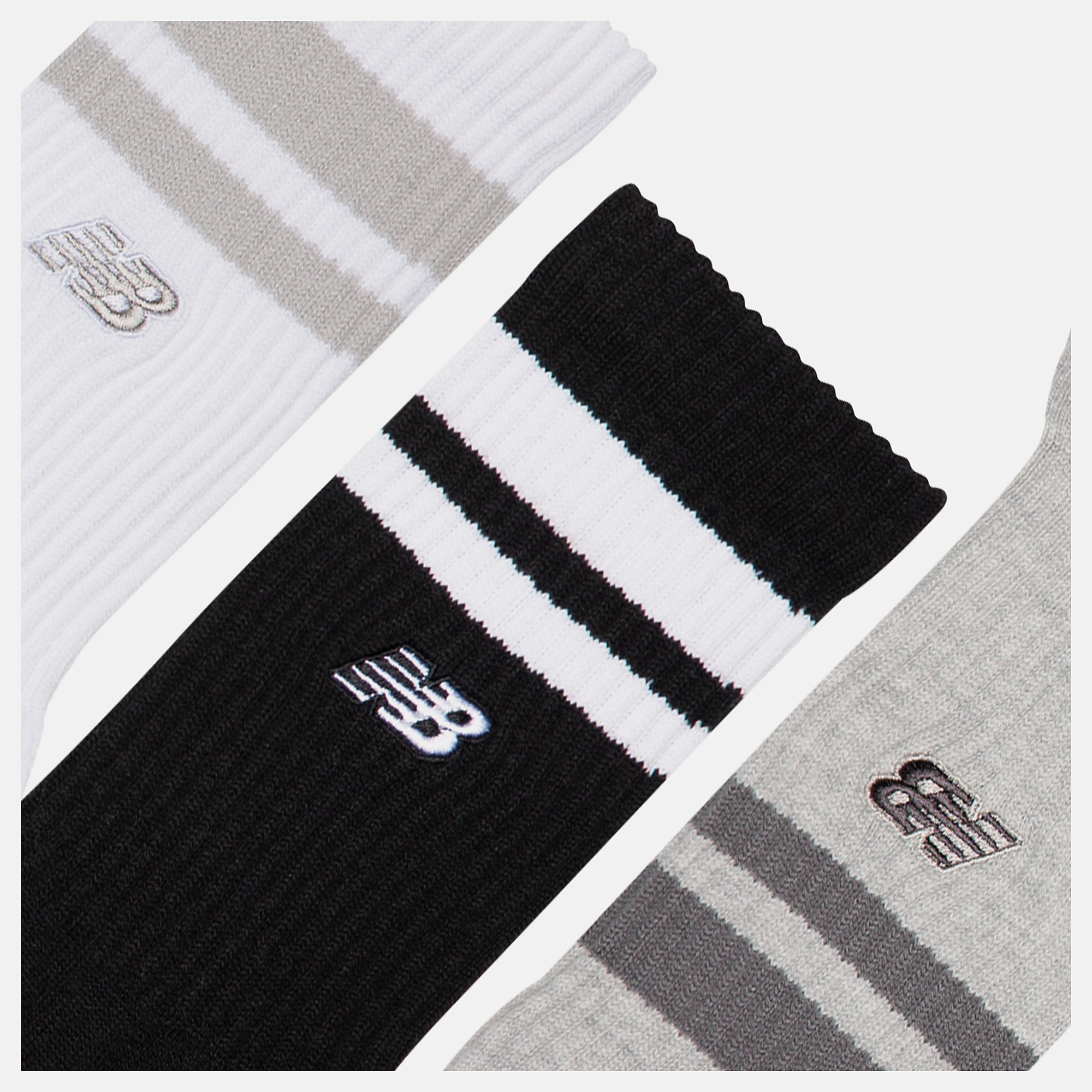New Balance Active Premium Stripe Crew Socks 3 Pack, LAS35210AS