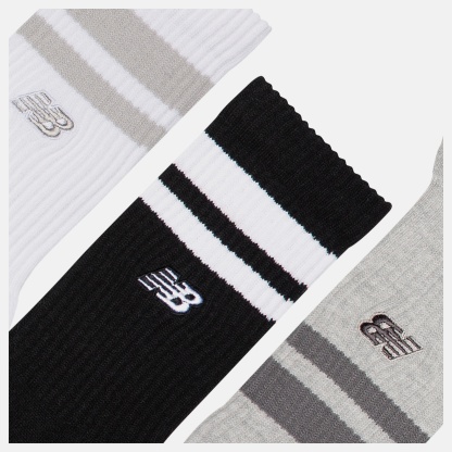 New Balance Active Premium Stripe Crew Socks 3 Pack, LAS35210AS