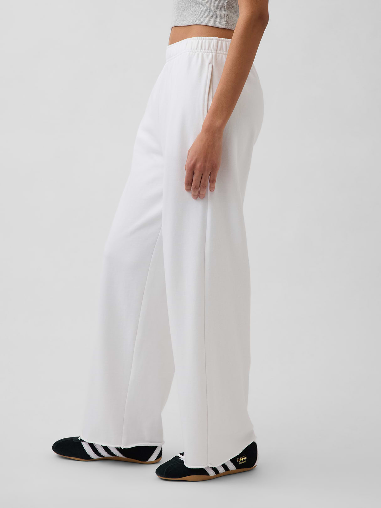 Mid Rise VintageSoft Terry Loose Sweatpants - Fresh white