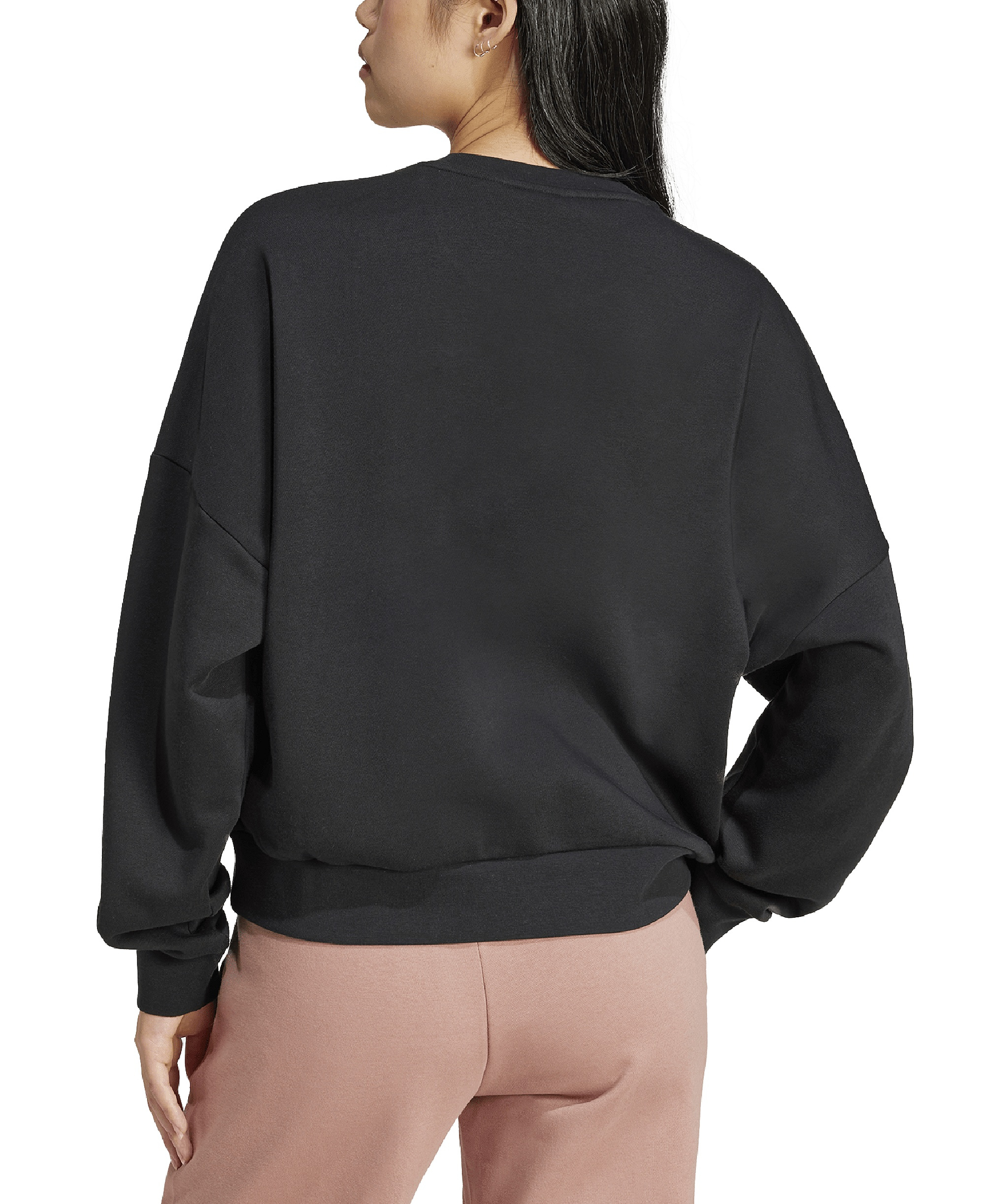 adidas Women's Essentials Crewneck Small-Logo Sweatshirt - Black/White