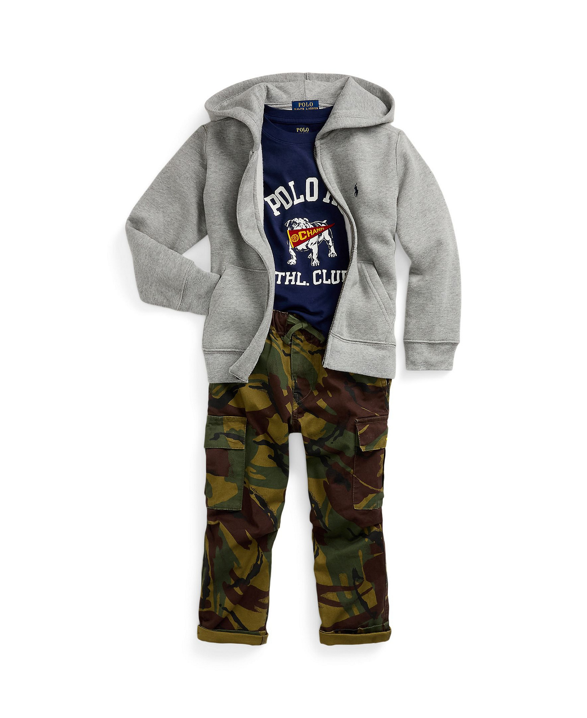 Polo Ralph Lauren Boys' 2T-7 Cotton Fleece Hoodie - Dark Sport Heather
