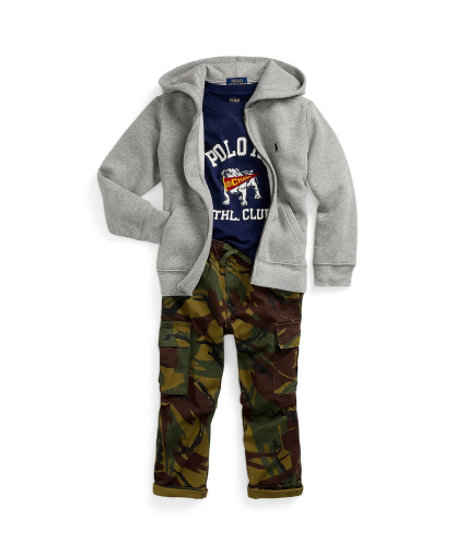 Polo Ralph Lauren Boys' 2T-7 Cotton Fleece Hoodie - Dark Sport Heather