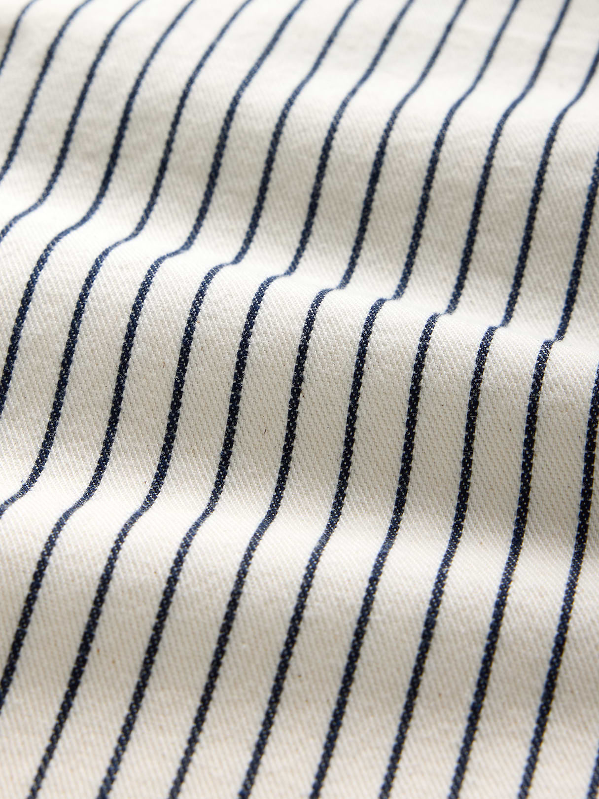 Mid Rise Denim Stripe Baggy Jeans - White indigo stripe