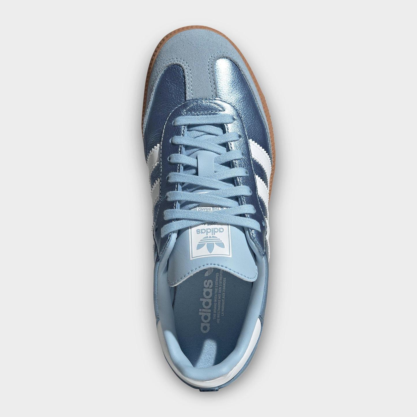 Big Kids' adidas Originals Samba OG Casual Shoes - Part 1 - Clear Sky/White/Gum - Top view