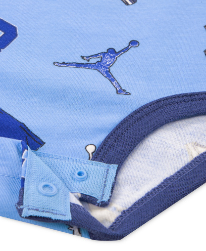 Jordan Baby Boy 3-Pack Short-Sleeve Jersey Bodysuits - Light Blue/White/Dark Blue